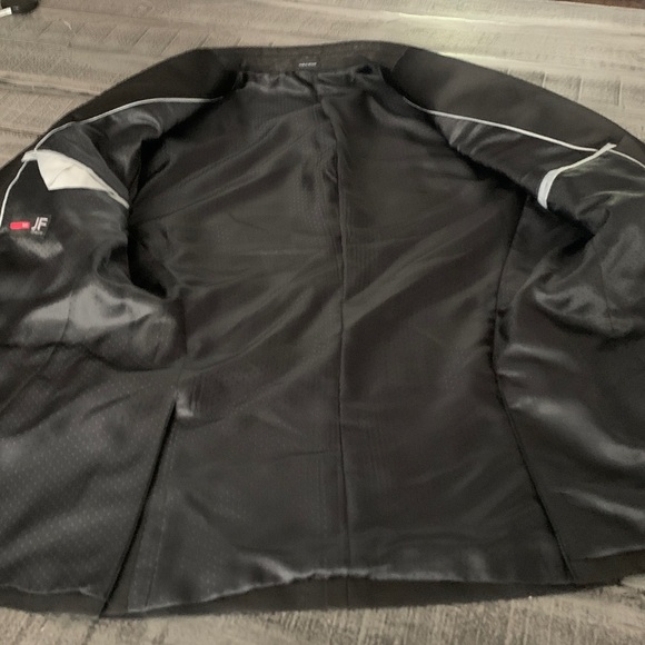 JF J.Ferrar Black Shimmer Men's Blazer Suit Jacket 38 R Slim Fit P2P 20” - Picture 7 of 10